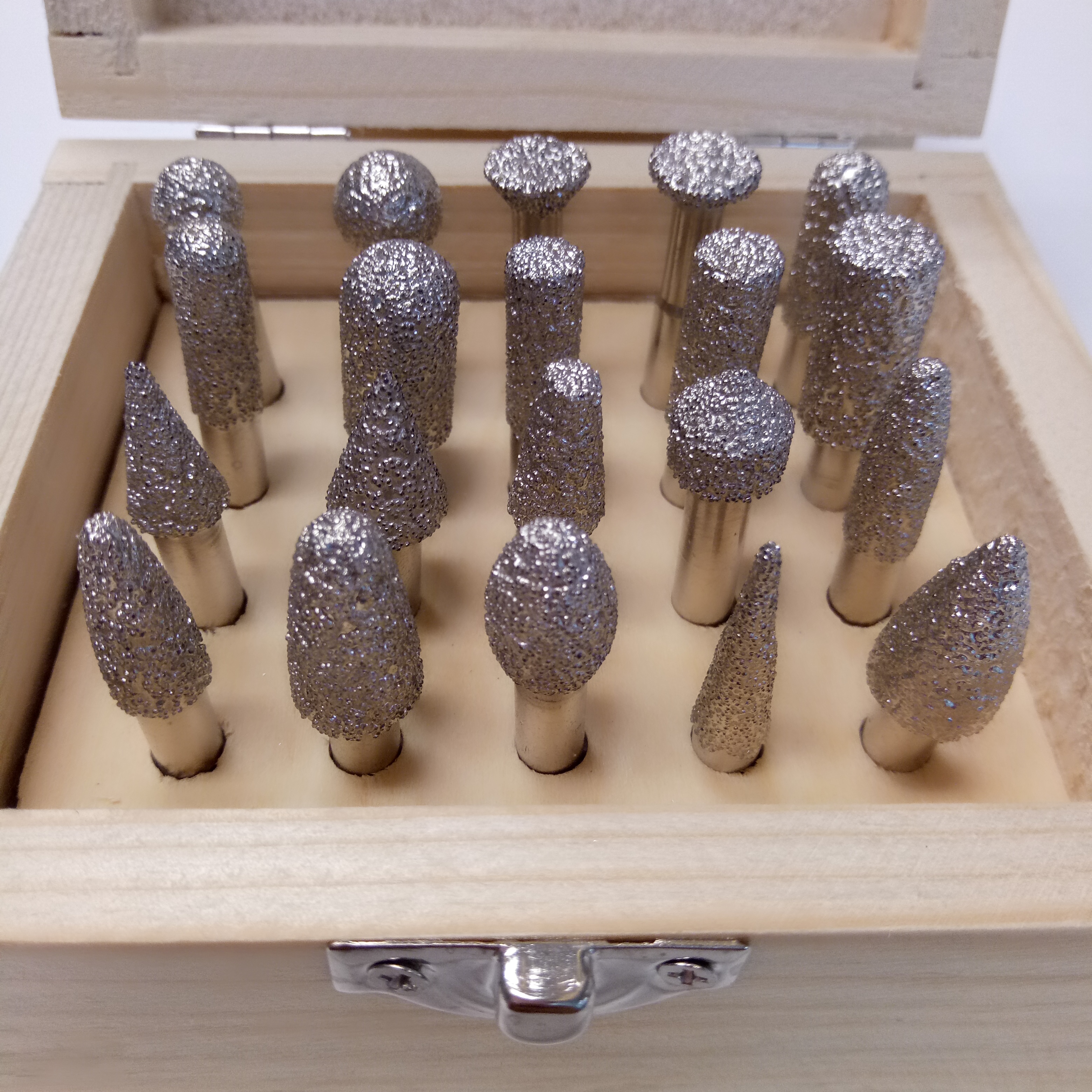 20 Pcs Stone Carving Power Tools Vacuum Brazed Diamond Mounted Points Set for Granite Marble
